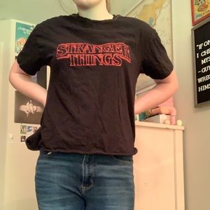 black “Stranger Things” shirt